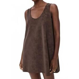 NEW LINE AND DOT alfie mini dress in chocolate